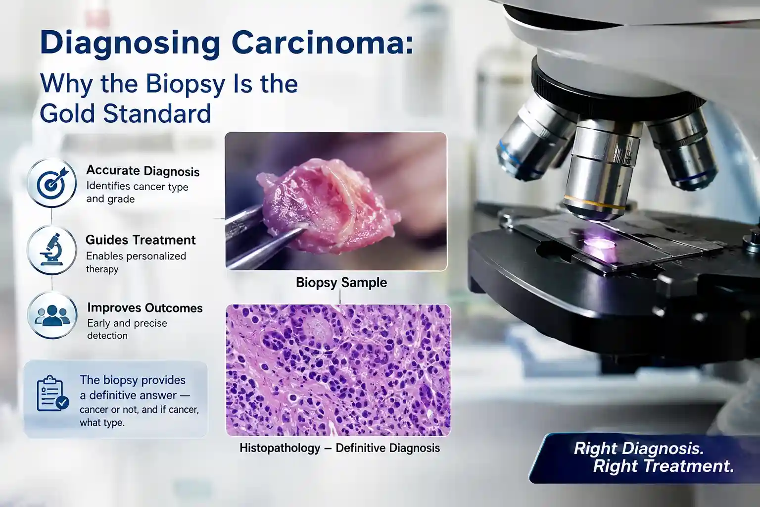 Histopathology of a carcinoma under the microscope
